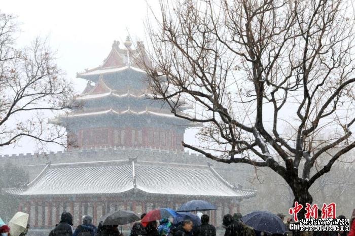 资料图：故宫雪景。/p中新社记者 蒋启明 摄